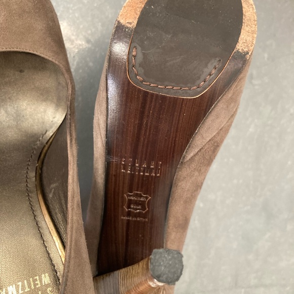 Stuart Weitzman Light Brown Suede Platform Pumps Heels Size 6.5 - Picture 10 of 12